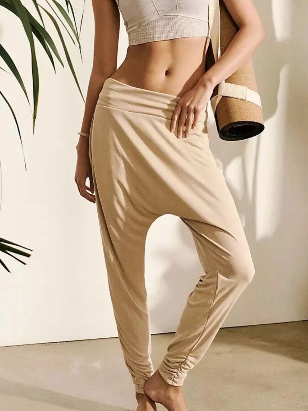 FP Movement by Free People Beige Harem Track Pants